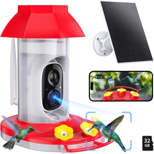 HARYMOR Solar Powered Hummingbird Feeder G10